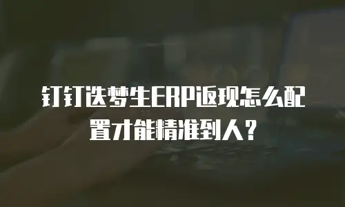 钉钉迭梦生ERP返现怎么配置才能精准到人？