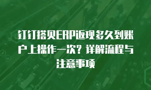 钉钉搭贝ERP返现多久到账户上操作一次？详解流程与注意事项