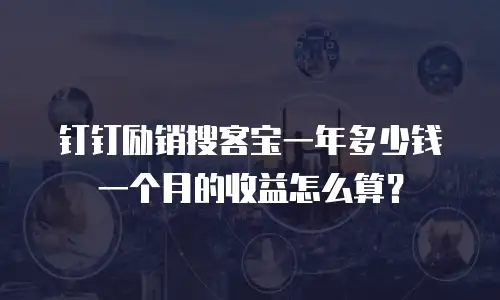 钉钉励销搜客宝一年多少钱一个月的收益怎么算？