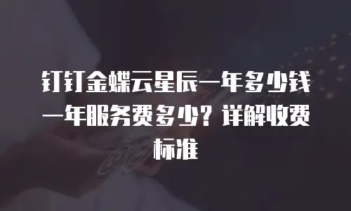 钉钉金蝶云星辰一年多少钱一年服务费多少？详解收费标准