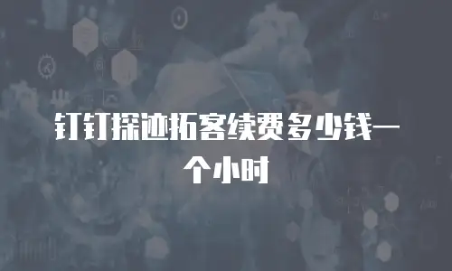 钉钉探迹拓客续费多少钱一个小时