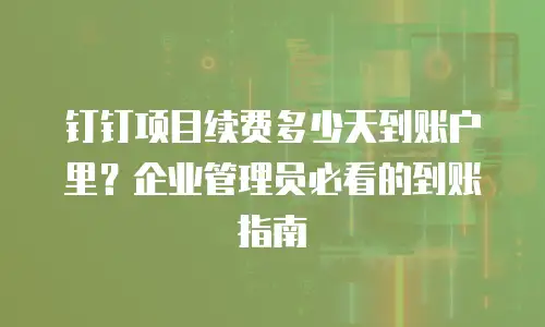 钉钉项目续费多少天到账户里？企业管理员必看的到账指南