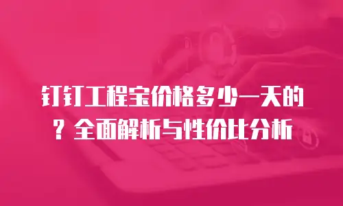 钉钉工程宝价格多少一天的？全面解析与性价比分析