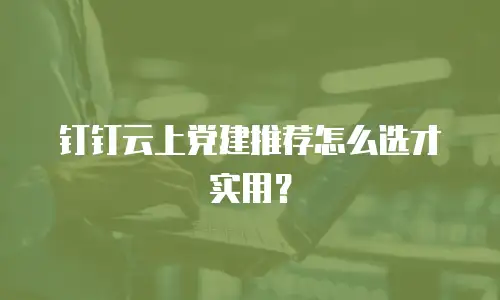 钉钉云上党建推荐怎么选才实用？