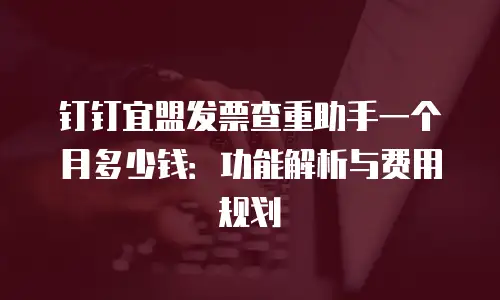 钉钉宜盟发票查重助手一个月多少钱：功能解析与费用规划