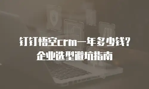 钉钉悟空crm一年多少钱？企业选型避坑指南