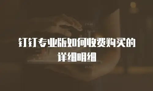 钉钉专业版如何收费购买的详细明细
