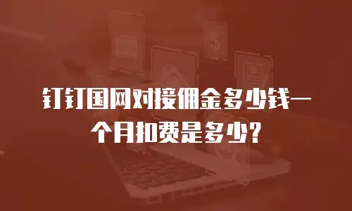 钉钉国网对接佣金多少钱一个月扣费是多少？