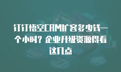 钉钉悟空CRM扩容多少钱一个小时？企业升级资源得看这几点
