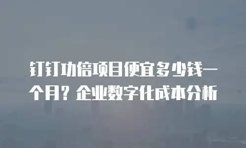 钉钉功倍项目便宜多少钱一个月？企业数字化成本分析
