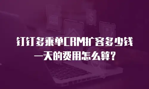 钉钉多乘单CRM扩容多少钱一天的费用怎么算？