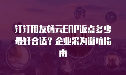 钉钉用友畅云ERP返点多少最好合适？企业采购避坑指南