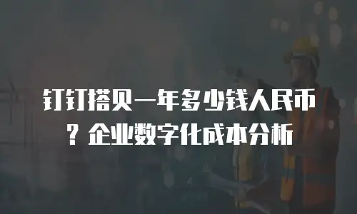 钉钉搭贝一年多少钱人民币？企业数字化成本分析