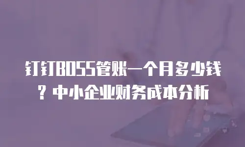 钉钉BOSS管账一个月多少钱？中小企业财务成本分析