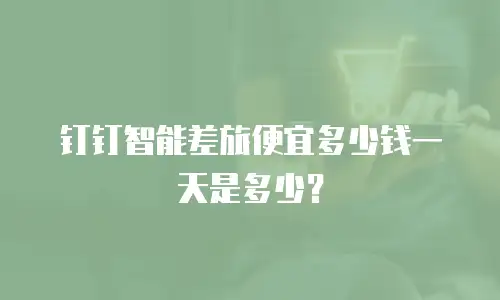 钉钉智能差旅便宜多少钱一天是多少？