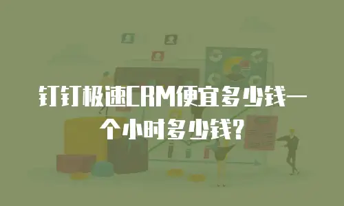 钉钉极速CRM便宜多少钱一个小时多少钱？