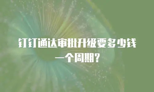 钉钉通达审批升级要多少钱一个周期？
