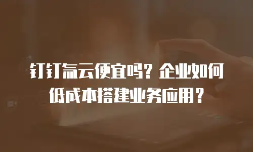 钉钉氚云便宜吗？企业如何低成本搭建业务应用？