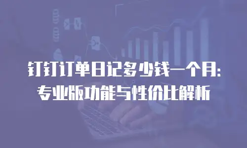 钉钉订单日记多少钱一个月：专业版功能与性价比解析