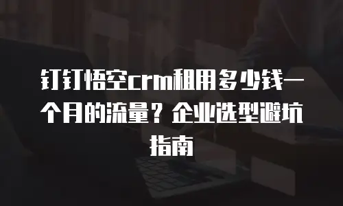 钉钉悟空crm租用多少钱一个月的流量？企业选型避坑指南