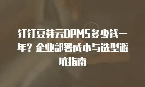 钉钉豆芽云DPMS多少钱一年？企业部署成本与选型避坑指南