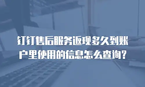 钉钉售后服务返现多久到账户里使用的信息怎么查询？