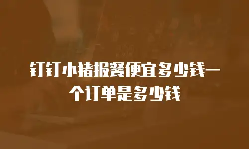钉钉小猪报餐便宜多少钱一个订单是多少钱