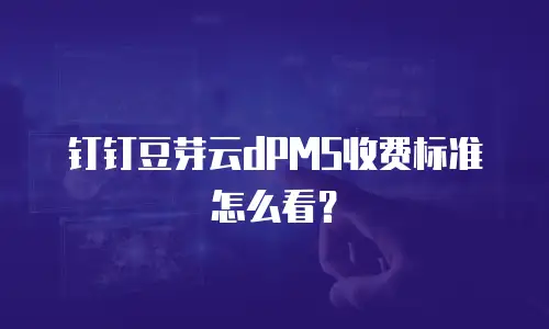 钉钉豆芽云dPMS收费标准怎么看？