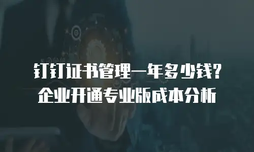 钉钉证书管理一年多少钱？企业开通专业版成本分析