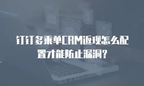 钉钉多乘单CRM返现怎么配置才能防止漏洞？