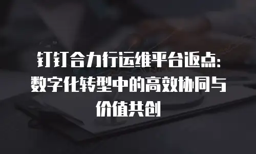 钉钉合力行运维平台返点：数字化转型中的高效协同与价值共创