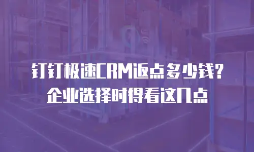 钉钉极速CRM返点多少钱？企业选择时得看这几点