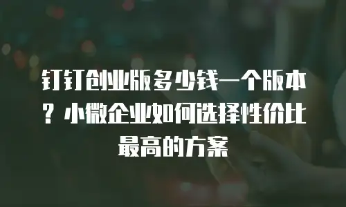 钉钉创业版多少钱一个版本？小微企业如何选择性价比最高的方案