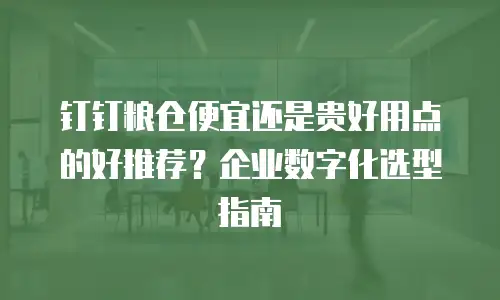 钉钉粮仓便宜还是贵好用点的好推荐？企业数字化选型指南