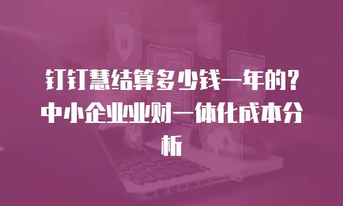 钉钉慧结算多少钱一年的？中小企业业财一体化成本分析