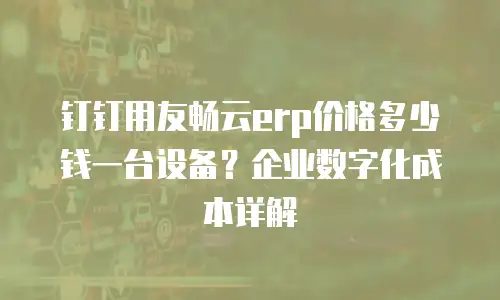 钉钉用友畅云erp价格多少钱一台设备？企业数字化成本详解