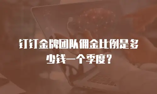 钉钉金牌团队佣金比例是多少钱一个季度？