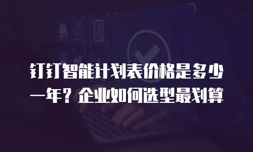 钉钉智能计划表价格是多少一年？企业如何选型最划算
