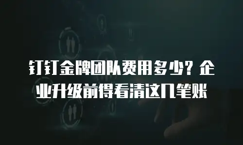 钉钉金牌团队费用多少？企业升级前得看清这几笔账