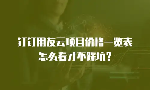 钉钉用友云项目价格一览表怎么看才不踩坑？