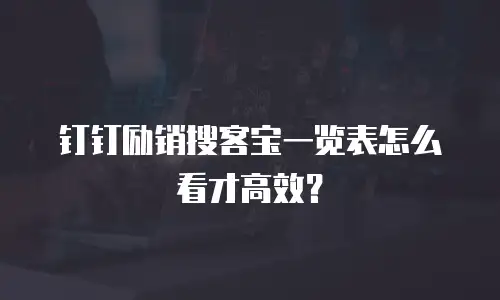 钉钉励销搜客宝一览表怎么看才高效？