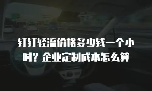 钉钉轻流价格多少钱一个小时？企业定制成本怎么算