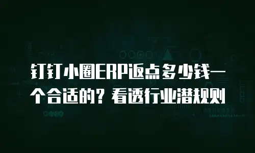 钉钉小圈ERP返点多少钱一个合适的？看透行业潜规则