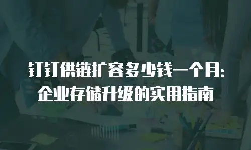 钉钉供链扩容多少钱一个月：企业存储升级的实用指南