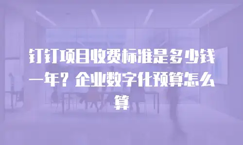 钉钉项目收费标准是多少钱一年？企业数字化预算怎么算
