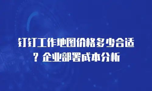 钉钉工作地图价格多少合适？企业部署成本分析