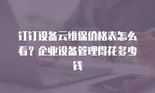 钉钉设备云维保价格表怎么看？企业设备管理得花多少钱
