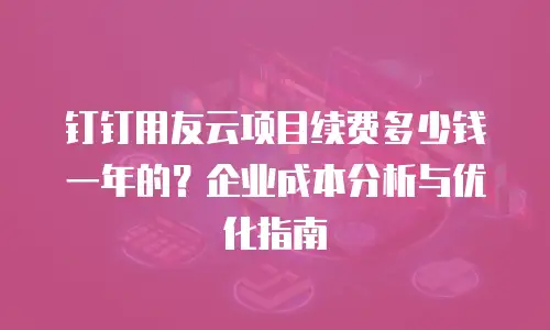 钉钉用友云项目续费多少钱一年的？企业成本分析与优化指南