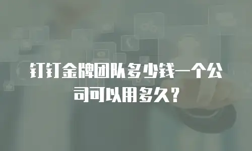 钉钉金牌团队多少钱一个公司可以用多久？