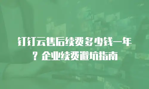 钉钉云售后续费多少钱一年？企业续费避坑指南